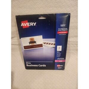 Avery #5371 Business Cards 2 x 3 1/2 White 130 Cards 13 Sheets